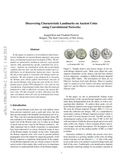 Discovering Characteristic Landmarks on Ancient Coins using
  Convolutional Networks