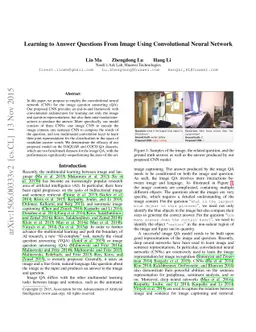 Learning to Answer Questions From Image Using Convolutional Neural
  Network