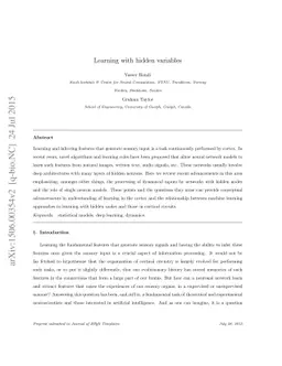 Learning with hidden variables