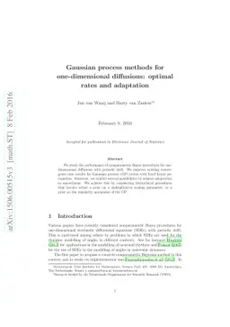 Gaussian process methods for one-dimensional diffusions: optimal rates
  and adaptation