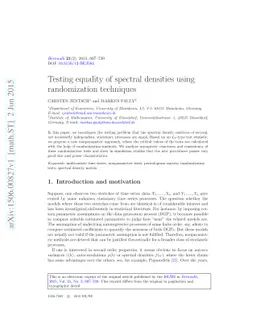Testing equality of spectral densities using randomization techniques