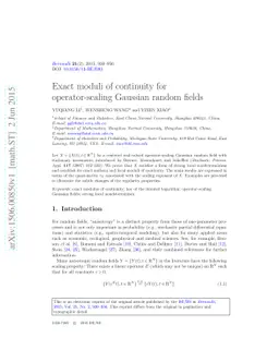 Exact moduli of continuity for operator-scaling Gaussian random fields
