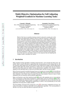 Multi-Objective Optimization for Self-Adjusting Weighted Gradient in
  Machine Learning Tasks