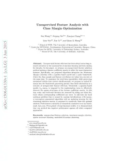 Unsupervised Feature Analysis with Class Margin Optimization