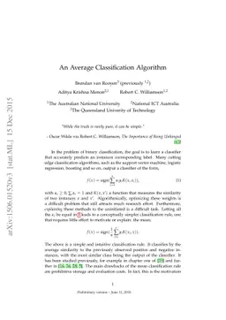 Sparse Robust Classification via the Kernel Mean