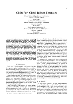 CloRoFor: Cloud Robust Forensics