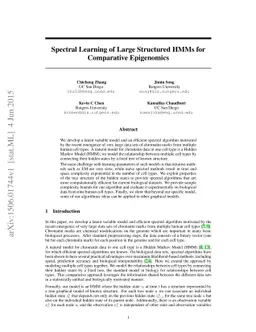 Spectral Learning of Large Structured HMMs for Comparative Epigenomics