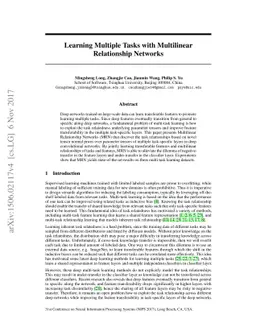 Learning Multiple Tasks with Multilinear Relationship Networks