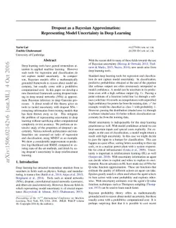 Dropout as a Bayesian Approximation: Representing Model Uncertainty in
  Deep Learning