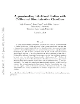 Approximating Likelihood Ratios with Calibrated Discriminative
  Classifiers