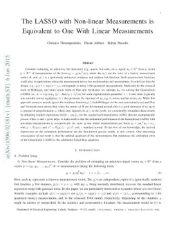 The LASSO with Non-linear Measurements is Equivalent to One With Linear
  Measurements