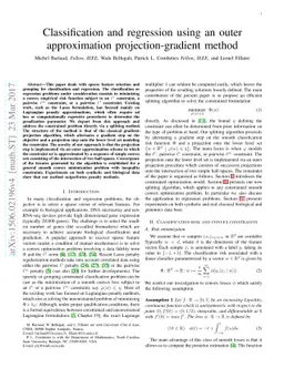 Classification and regression using an outer approximation
  projection-gradient method