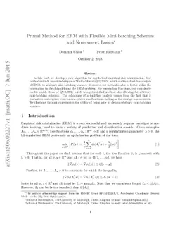 Primal Method for ERM with Flexible Mini-batching Schemes and Non-convex
  Losses