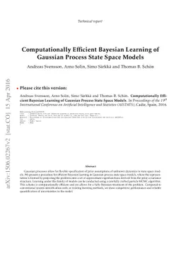 Computationally Efficient Bayesian Learning of Gaussian Process State
  Space Models