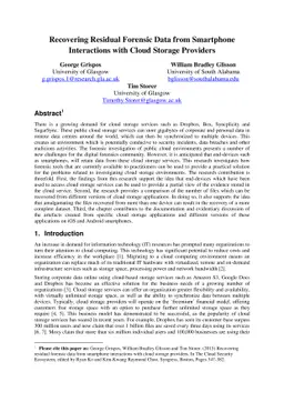 Recovering Residual Forensic Data from Smartphone Interactions with
  Cloud Storage Providers