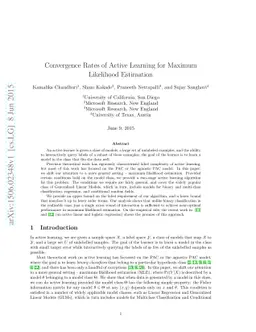 Convergence Rates of Active Learning for Maximum Likelihood Estimation