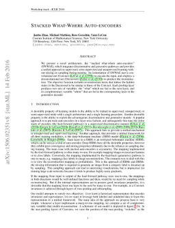 Stacked What-Where Auto-encoders