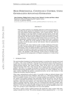 High-Dimensional Continuous Control Using Generalized Advantage
  Estimation
