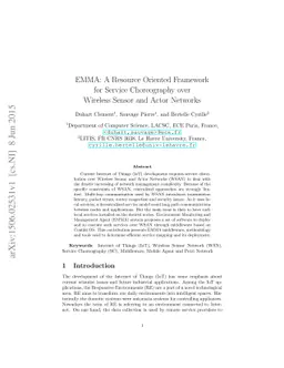 EMMA: A Resource Oriented Framework for Service Choreography over
  Wireless Sensor and Actor Networks