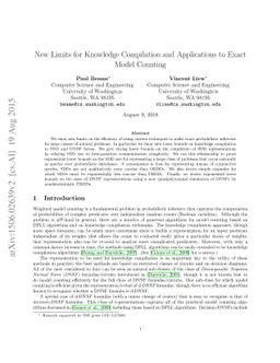 New Limits for Knowledge Compilation and Applications to Exact Model
  Counting