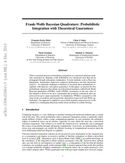 Frank-Wolfe Bayesian Quadrature: Probabilistic Integration with
  Theoretical Guarantees