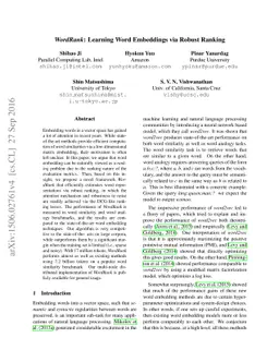 WordRank: Learning Word Embeddings via Robust Ranking