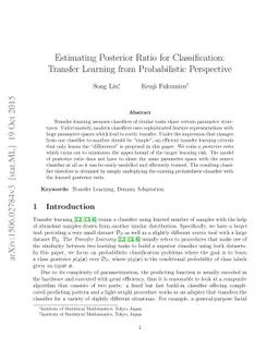 Estimating Posterior Ratio for Classification: Transfer Learning from
  Probabilistic Perspective