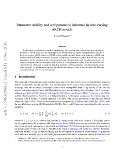 Parameter stability and semiparametric inference in time-varying ARCH
  models