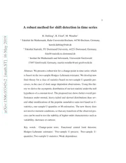 A Robust Method for Shift Detection in Time Series