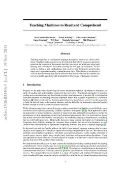 Teaching Machines to Read and Comprehend