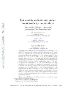 On matrix estimation under monotonicity constraints