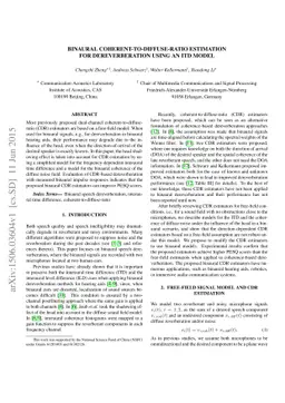 Binaural coherent-to-diffuse-ratio estimation for dereverberation using
  an ITD model