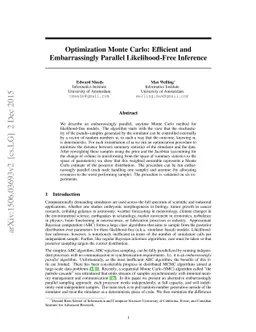 Optimization Monte Carlo: Efficient and Embarrassingly Parallel
  Likelihood-Free Inference