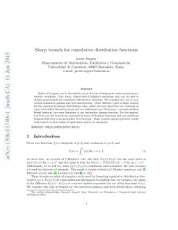 Sharp bounds for cumulative distribution functions