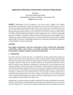 Application of Multi factor authentication in Internet of Things domain