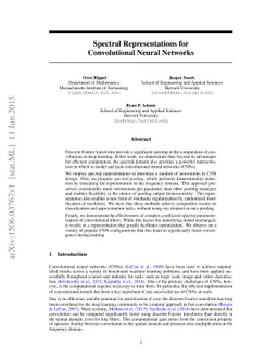 Spectral Representations for Convolutional Neural Networks