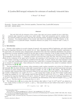 A Lynden-Bell integral estimator for extremes of randomly truncated data