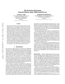 The Bernstein Mechanism: Function Release under Differential Privacy