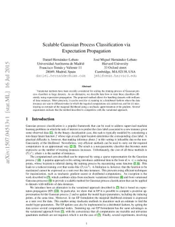 Scalable Gaussian Process Classification via Expectation Propagation