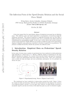 The Inflection Point of the Speed-Density Relation and the Social Force
  Model