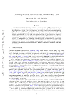 Uniformly Valid Confidence Sets Based on the Lasso