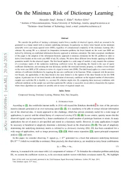 On the Minimax Risk of Dictionary Learning