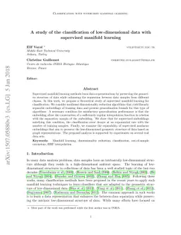 A study of the classification of low-dimensional data with supervised
  manifold learning