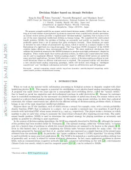 Decision Maker based on Atomic Switches