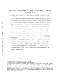 Speeding Up MCMC by Delayed Acceptance and Data Subsampling