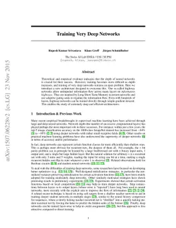 Training Very Deep Networks