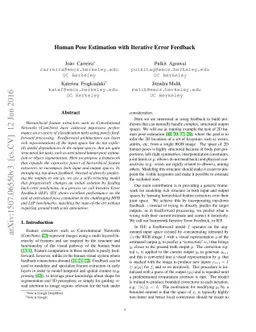 Human Pose Estimation with Iterative Error Feedback