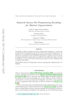 Improved Answer-Set Programming Encodings for Abstract Argumentation