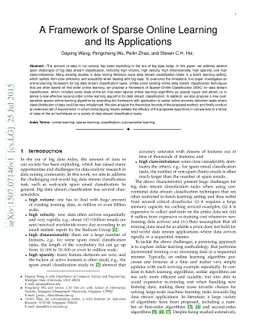 A Framework of Sparse Online Learning and Its Applications