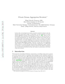 Private Stream Aggregation Revisited